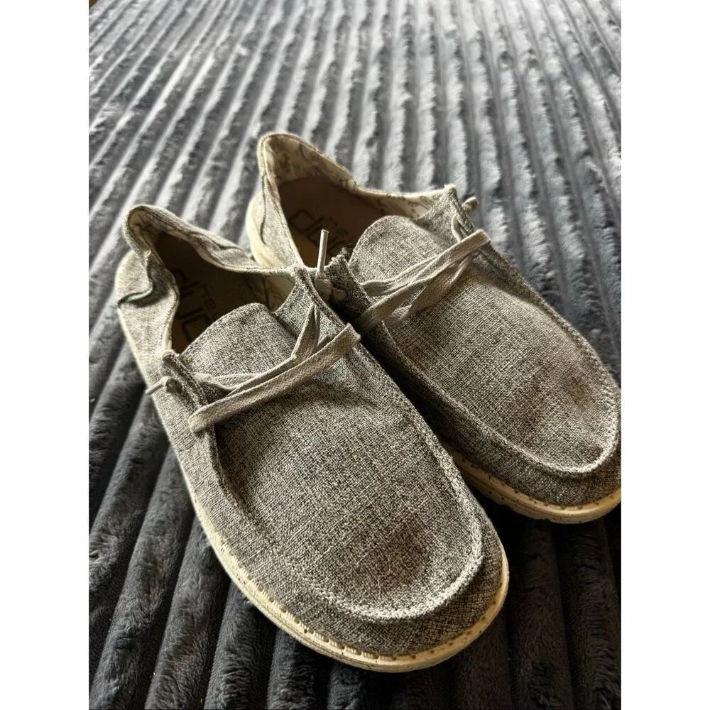Hey Dude Wendy Linen Loafer Shoes Size 8